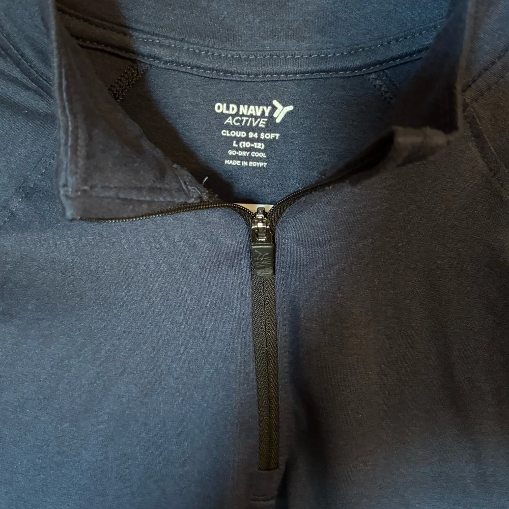 Old Navy Active Navy Blue Lightweight Quarter Zip Shirt